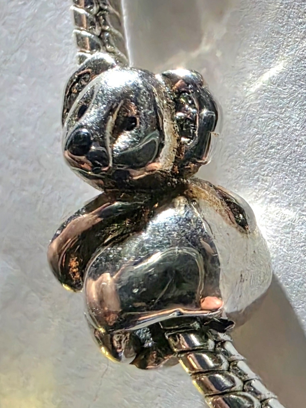 Silver Panda Charm Bracelet Bead - Silver